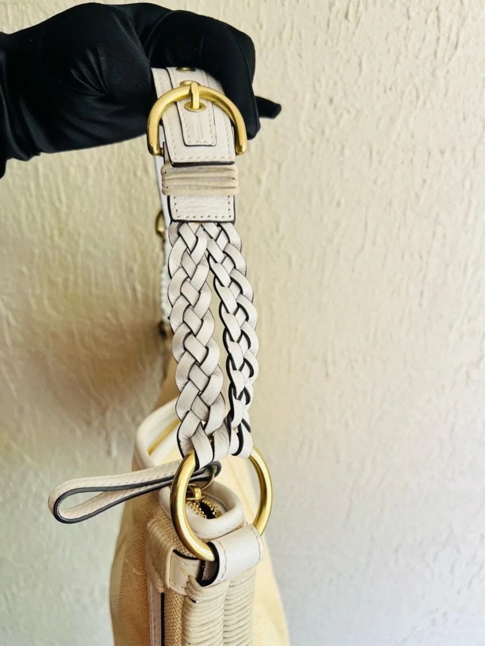 Coach Vintage Soho Angora Straw & Braided Leather Hobo Shoulder Bag - Picture 4 of 8